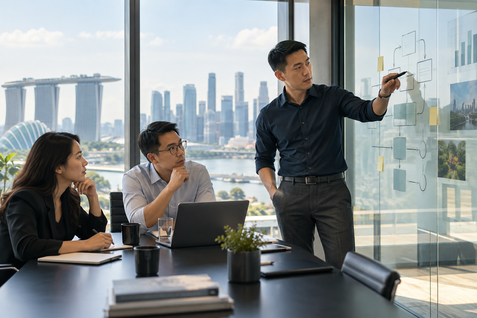 Illustrative leadership workshop exploring connected business processes